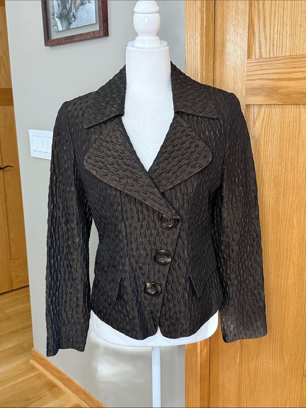 Tailored Textured Black Women's Blazer